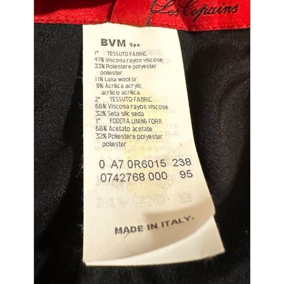 Les Copains Women's Blue Black Satin Three Button Knit Blazer US 12 Size 44 - Picture 11 of 12